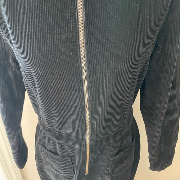 TOPSHOP Corduroy Black Zip Front Boiler Jumpsuit - Picture 3 of 16